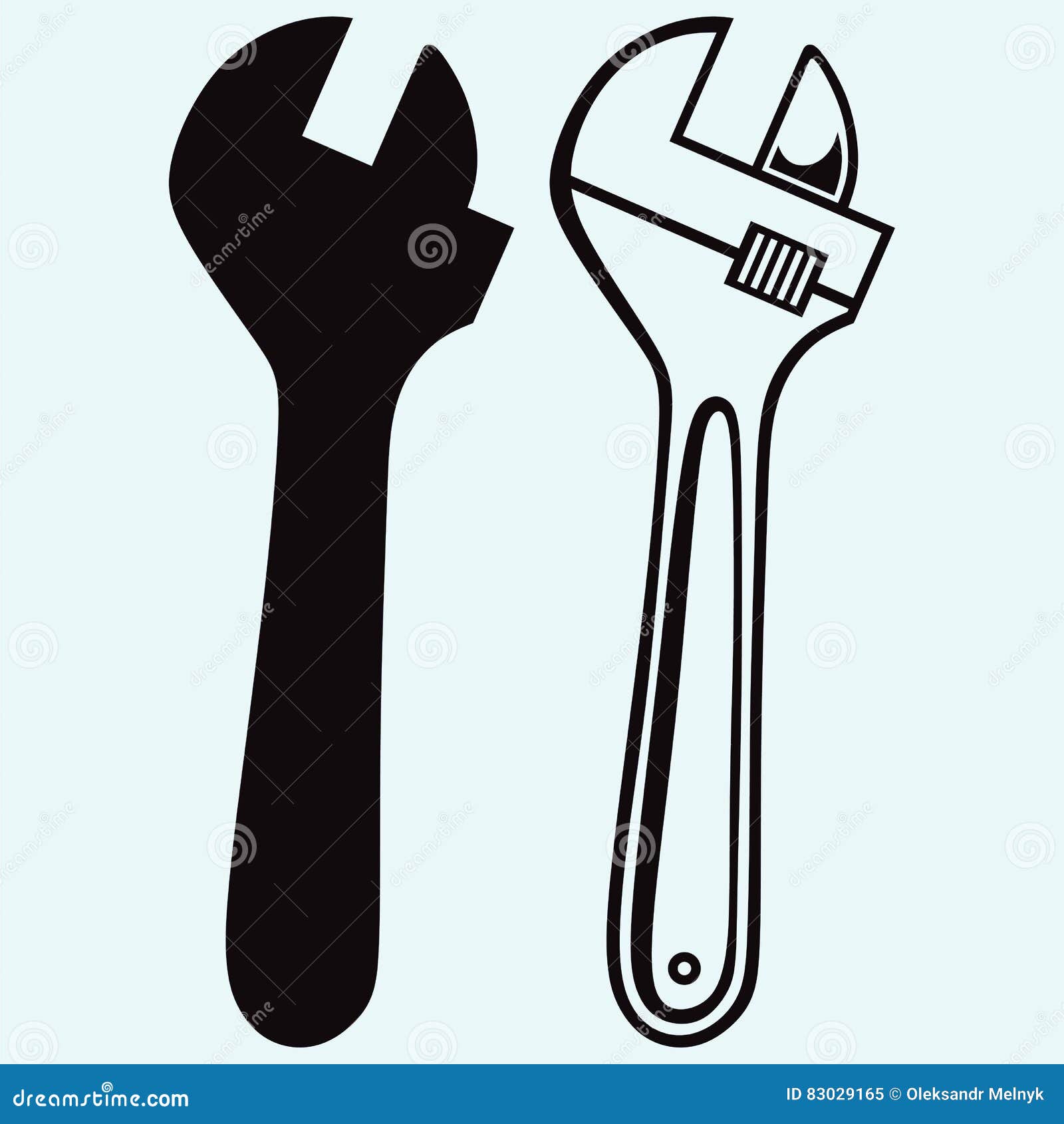 Adjustable wrench stock vector. Illustration of industry 83029165