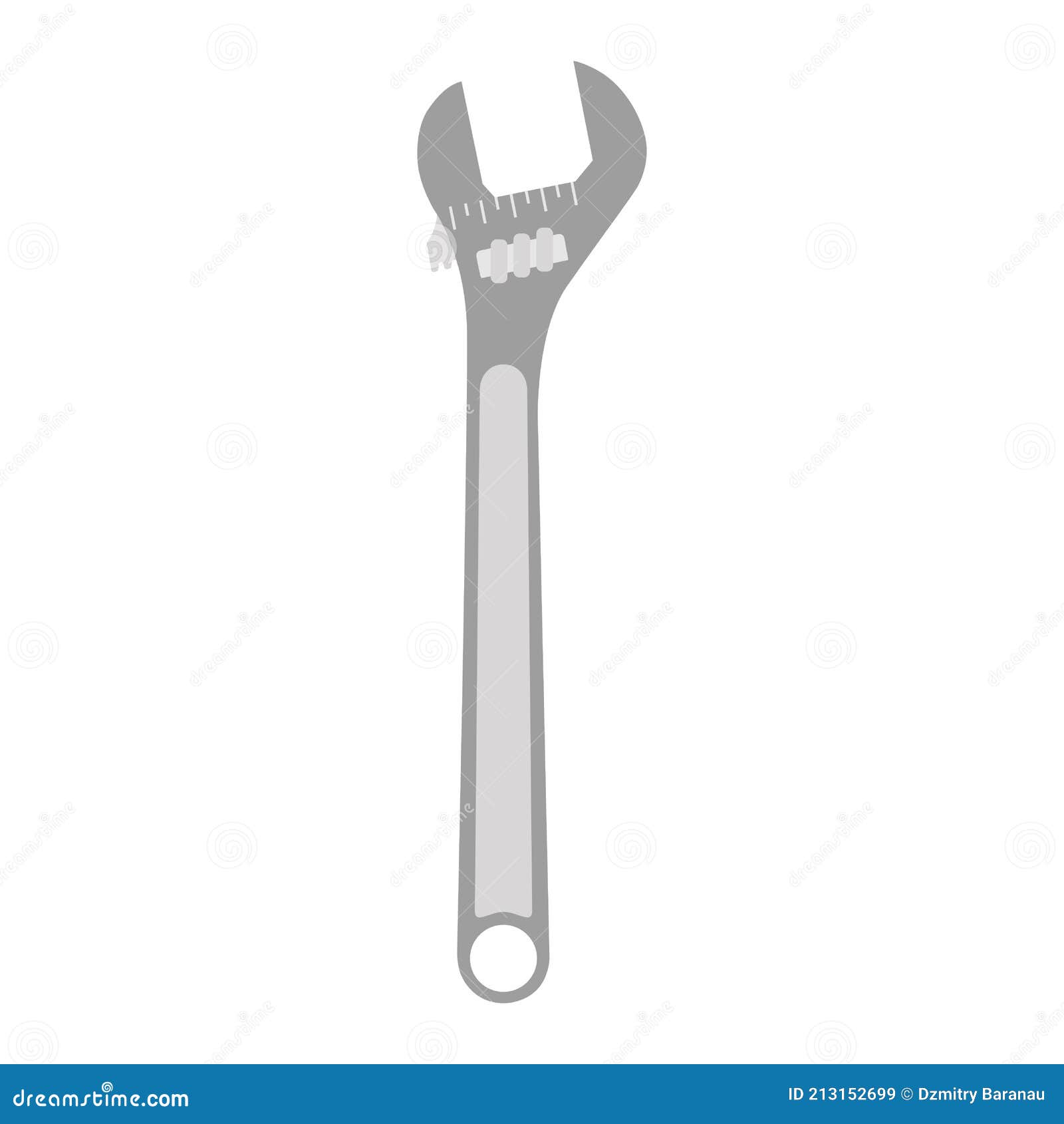 Adjustable Wrench Tool Vector Illustration Icon Industry Work