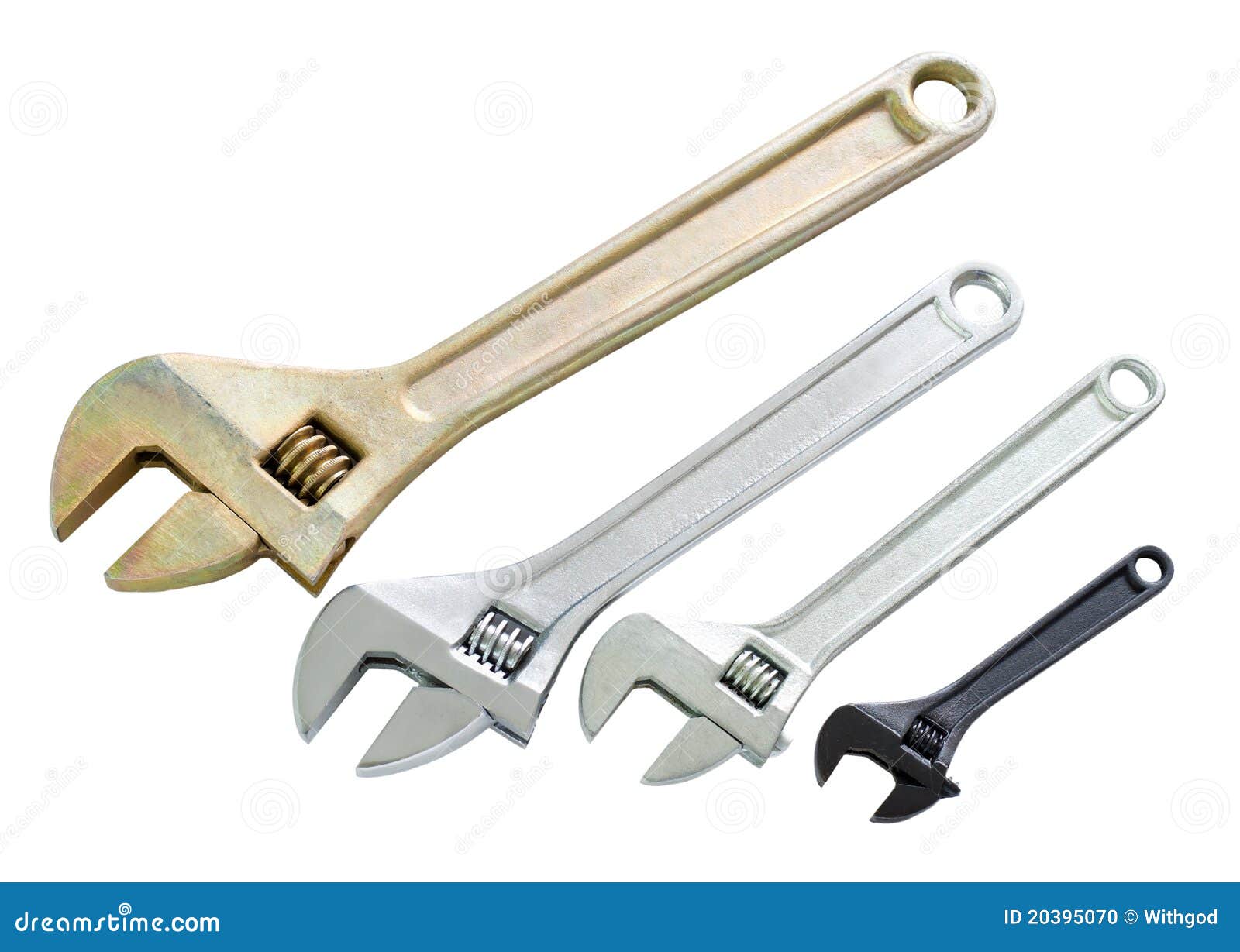 Adjustable wrenches stock photo. Image of instrument 20395070