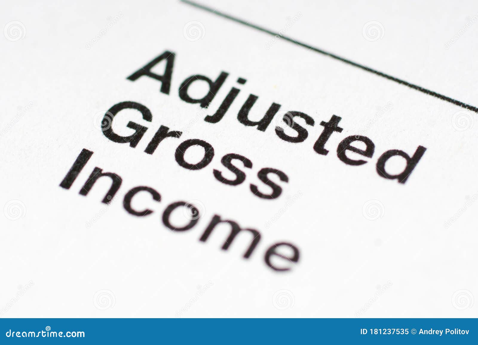 Adjusted Gross Part of 1040 Form Stock Image Image of return