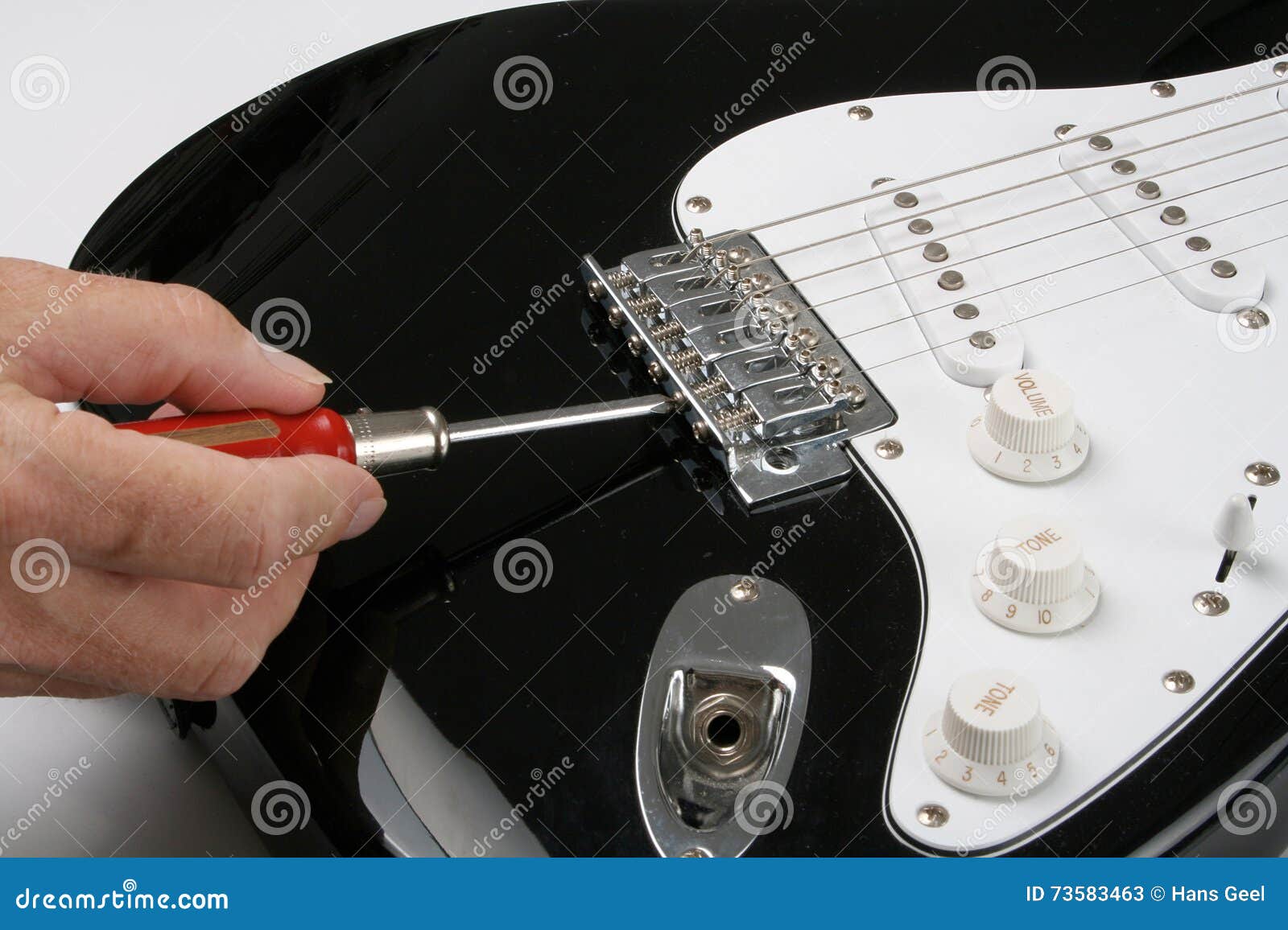Adjusting electric guitar stock image. Image of nippers 73583463