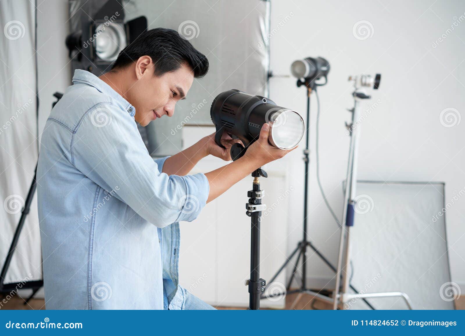 Adjusting light stock photo. Image of hobby, installing 114824652