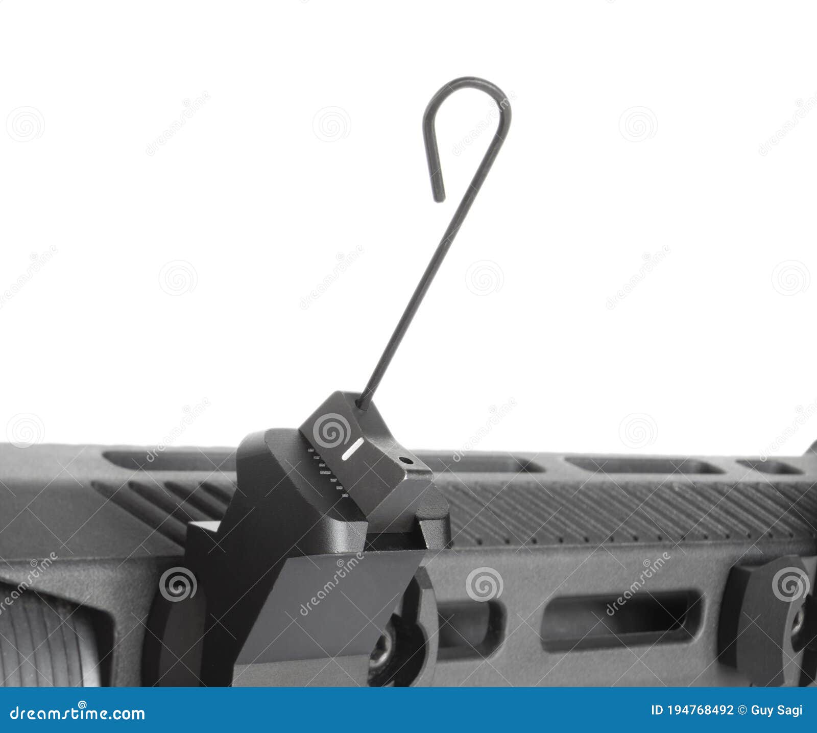 Adjusting Windage on Backup Iron Sights Stock Photo Image of black