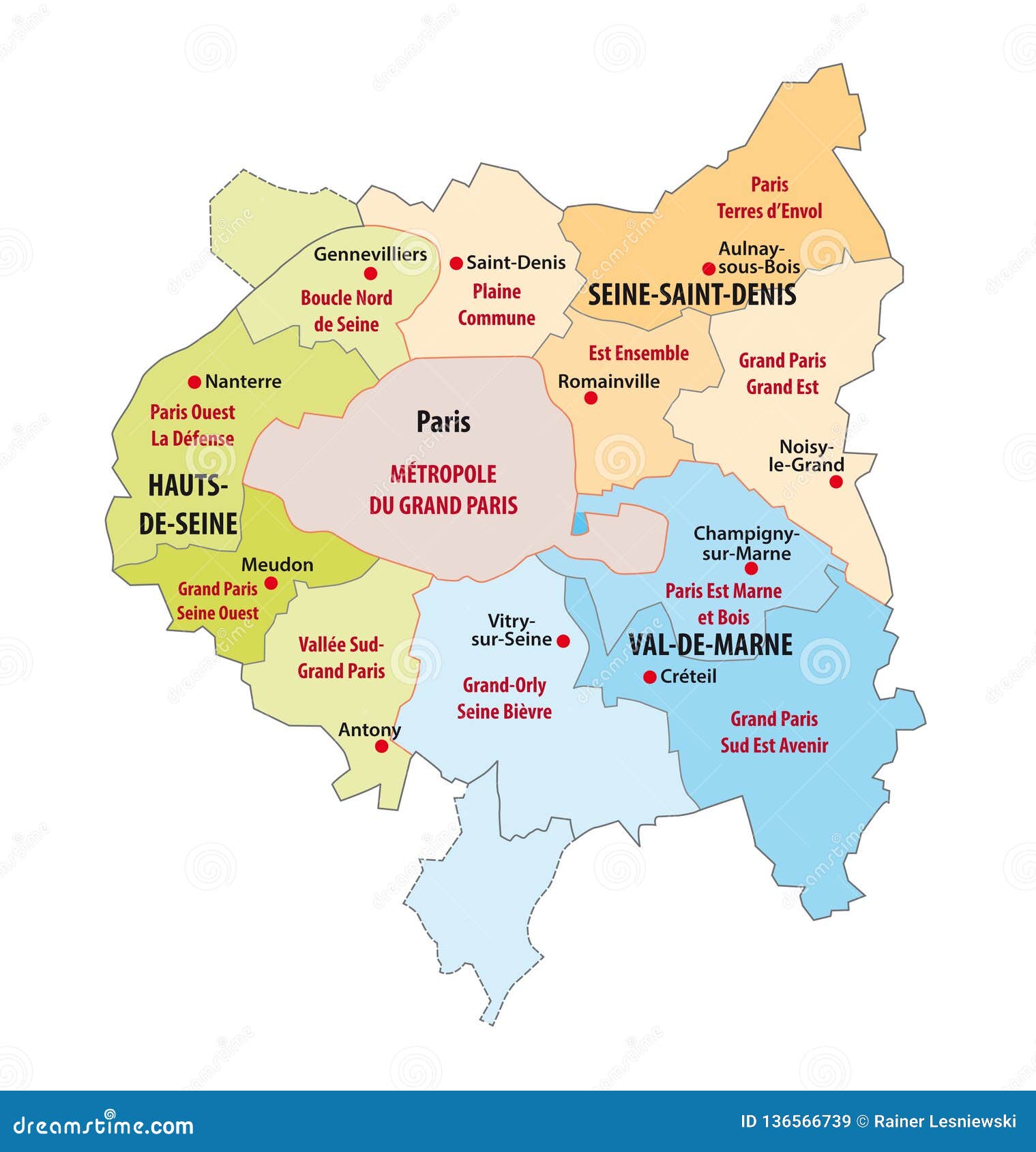 Administrative Map of the Municipal Association in the Ile-de-France ...