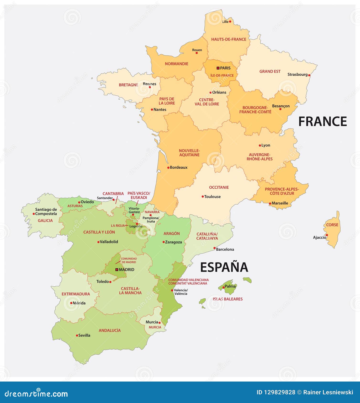 Map of Spain and France  Map of spain, France map, Spain travel