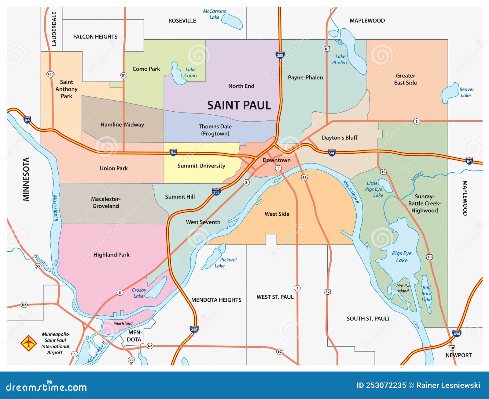 Google Map Saint Paul, Minnesota, USA - Nations Online Project