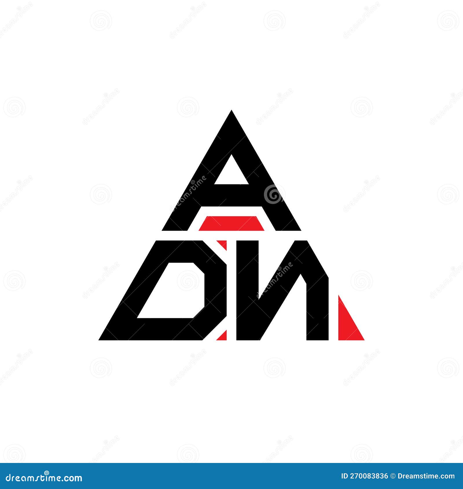 adn triangle letter logo  with triangle . adn triangle logo  monogram. adn triangle  logo template with red