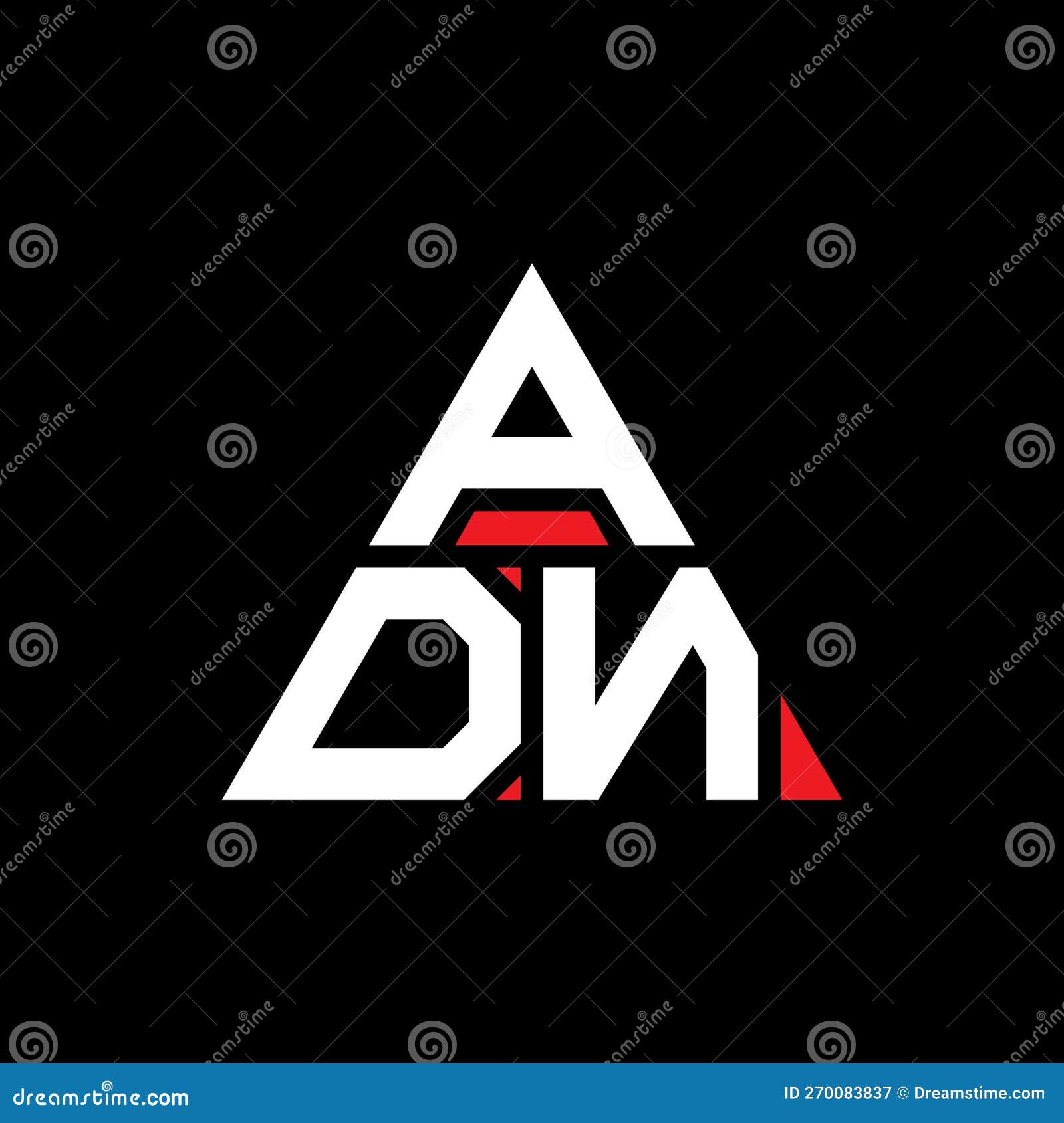 adn triangle letter logo  with triangle . adn triangle logo  monogram. adn triangle  logo template with red