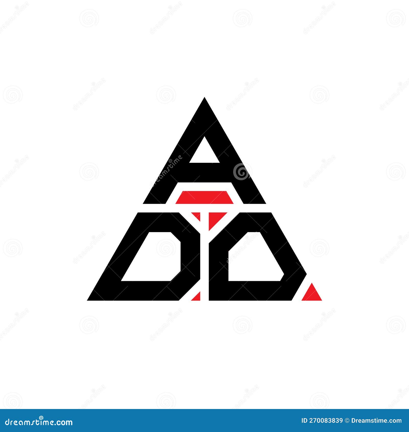 ado triangle letter logo  with triangle . ado triangle logo  monogram. ado triangle  logo template with red