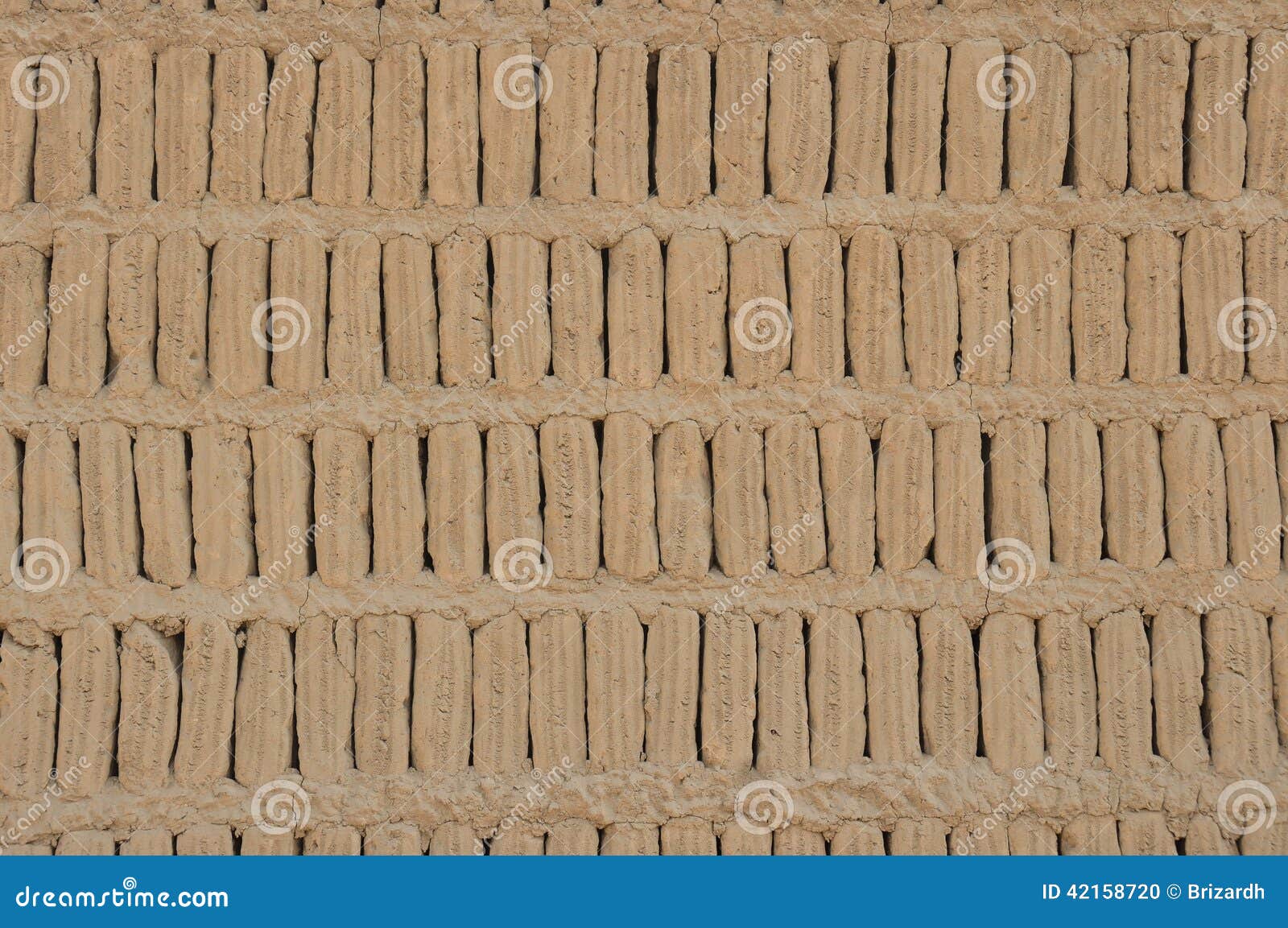 adobe blocks from a huaca, miraflores, peru