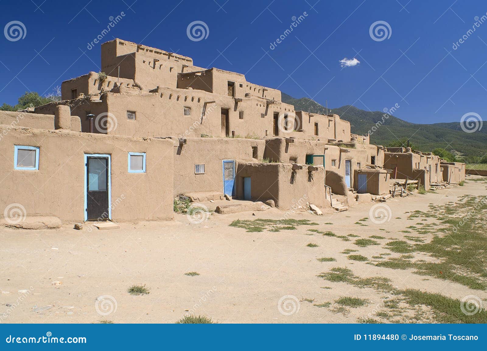 Adobe Houses in the Pueblo of Taos. Stock Photo Image of sand, native
