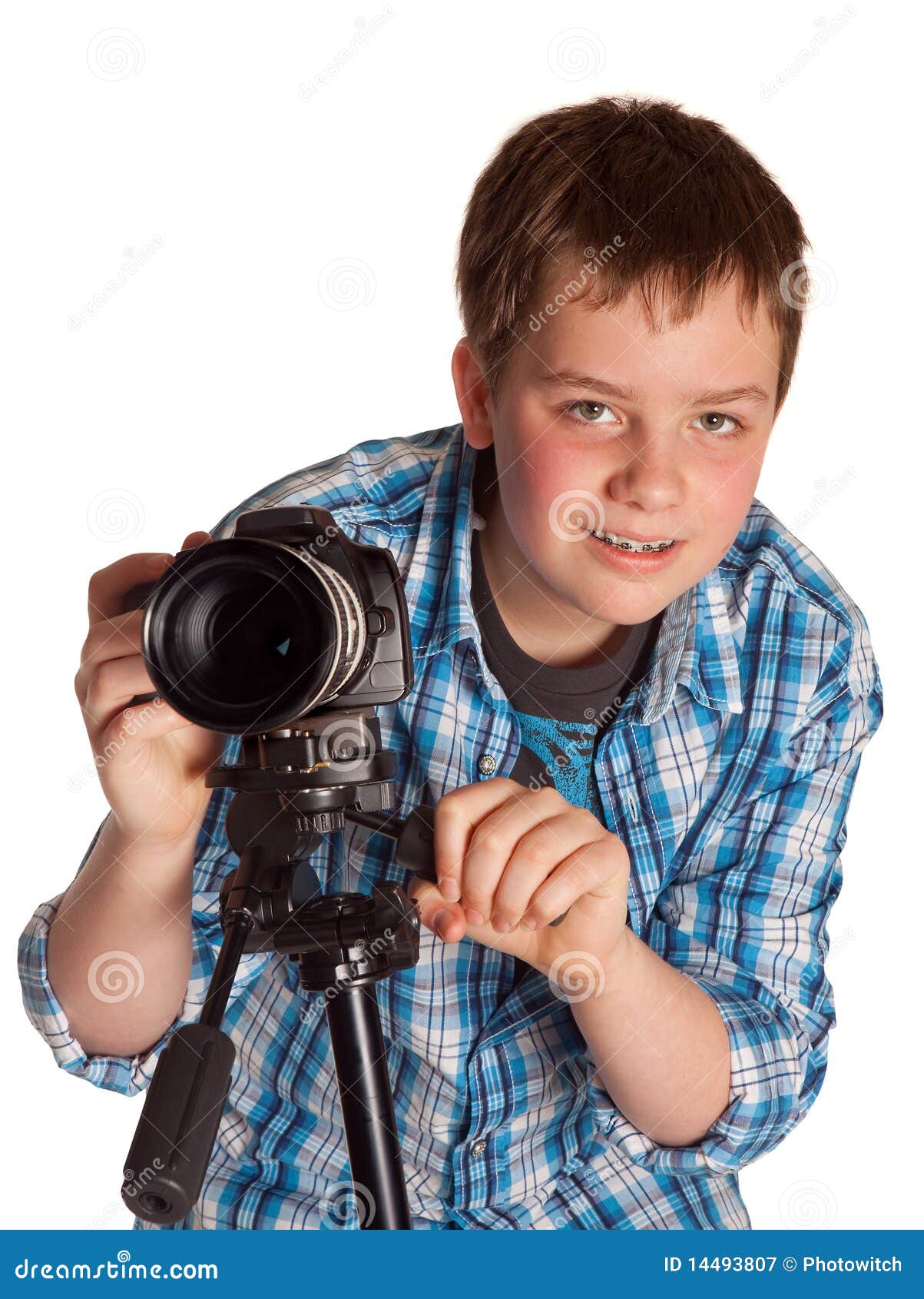 Adolescent Avec L'appareil Photo Numérique Image stock - Image du jeunesse,  dents: 14493807