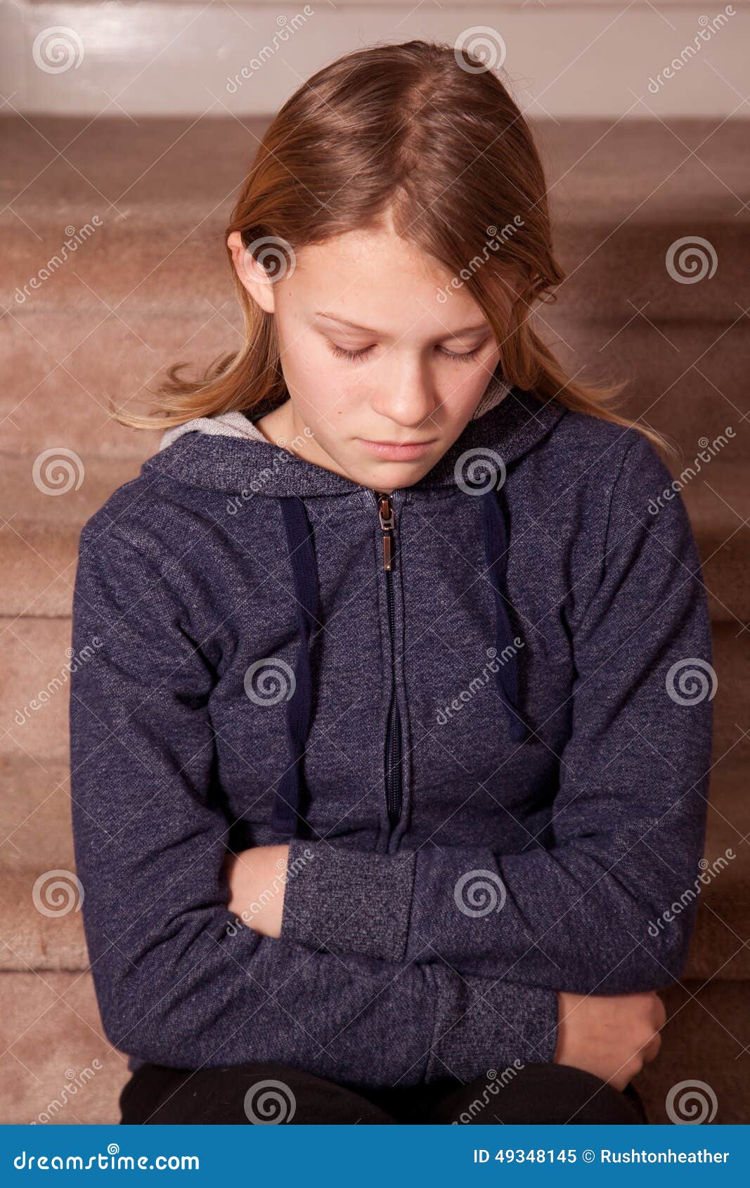 Adolescent girl pouting stock image. Image of background - 49348145