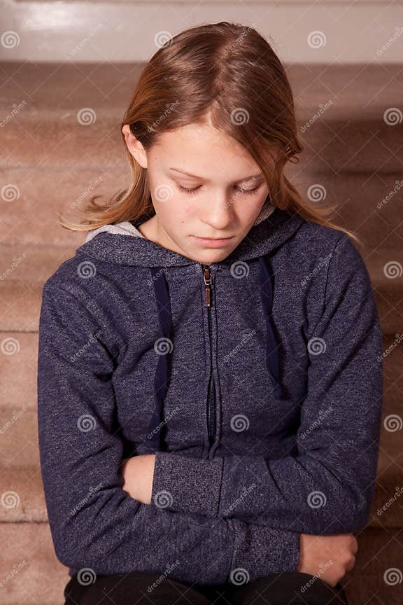 Adolescent girl pouting stock image. Image of background - 49348145