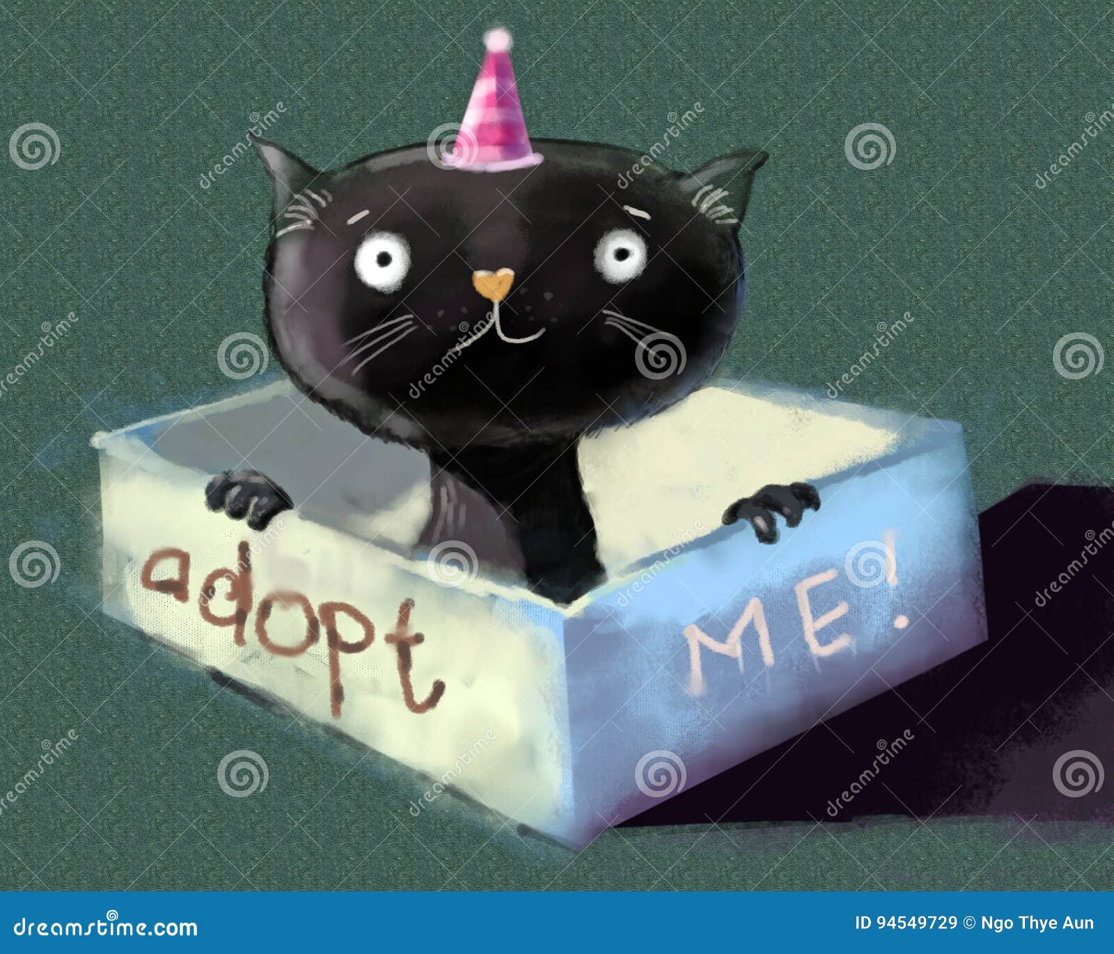 Adopt Kitten stock illustration. Illustration of media   20