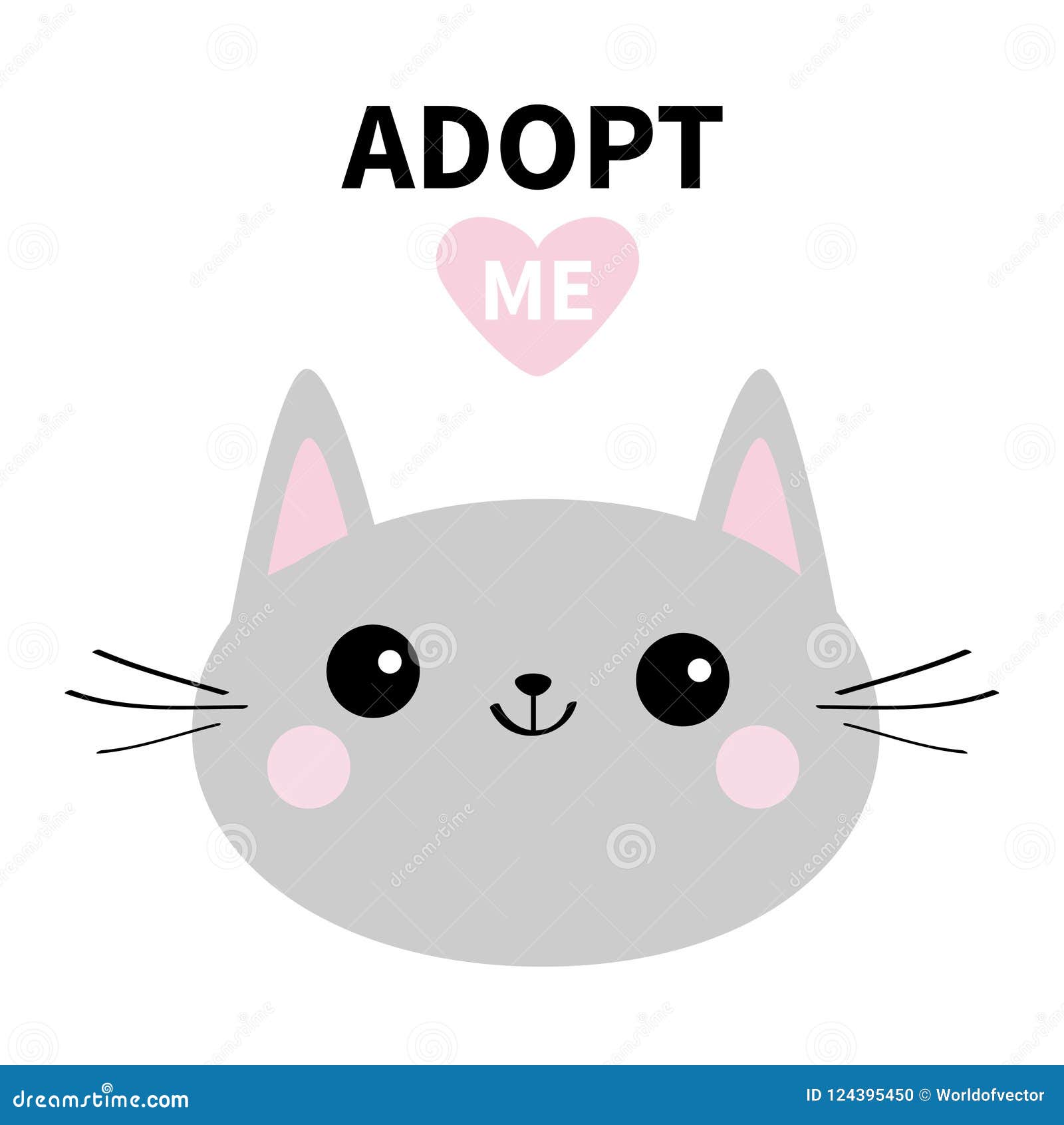 Premium Vector  Cute grey kitten with pink heart.fun vector