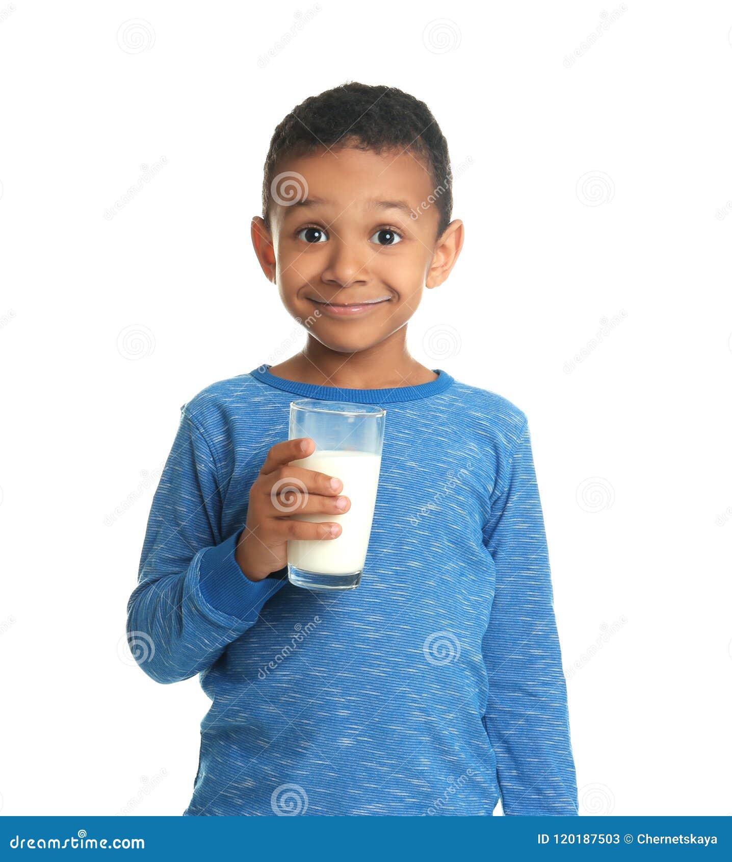 Adorable African-American Boy with Glass Stock Image - Image of ...