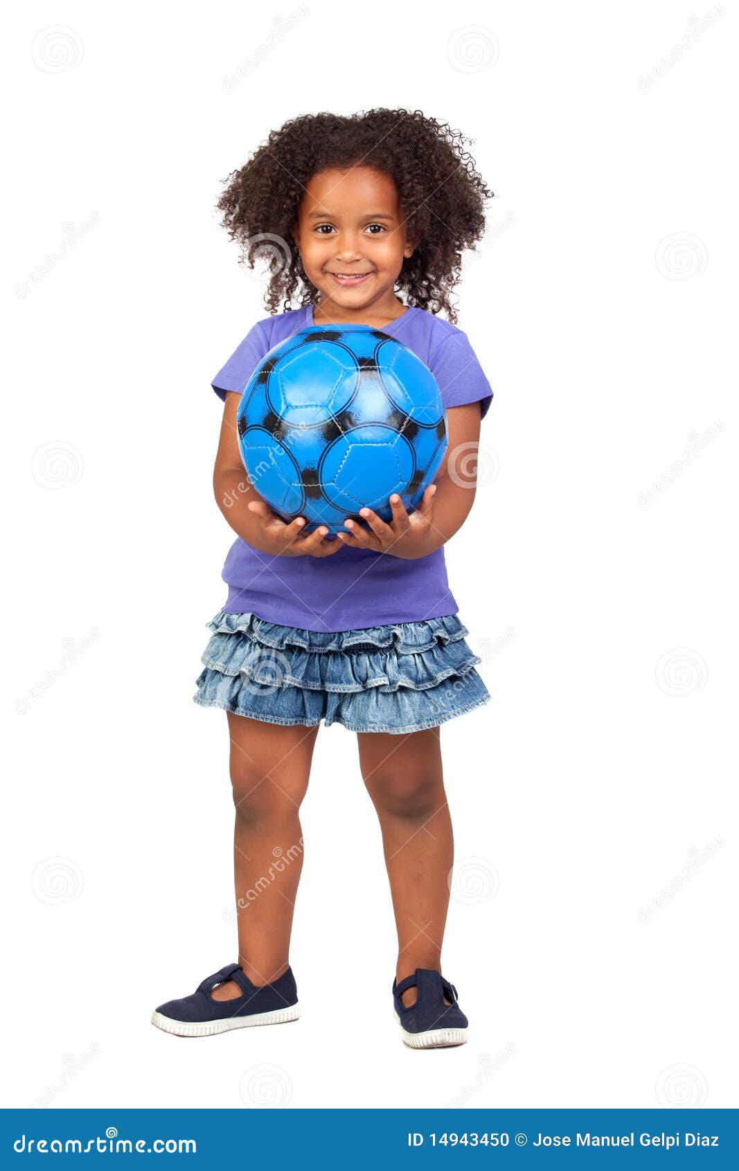 Adorable African Little Girl With Soccer Ball Stock Photo Adorable African Little Girl With Soccer Ball Stock Photo