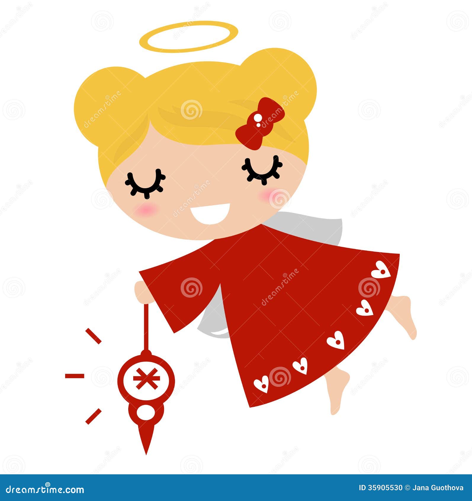 Adorable Angel Girl With Xmas Stock Vector - Image: 35905530