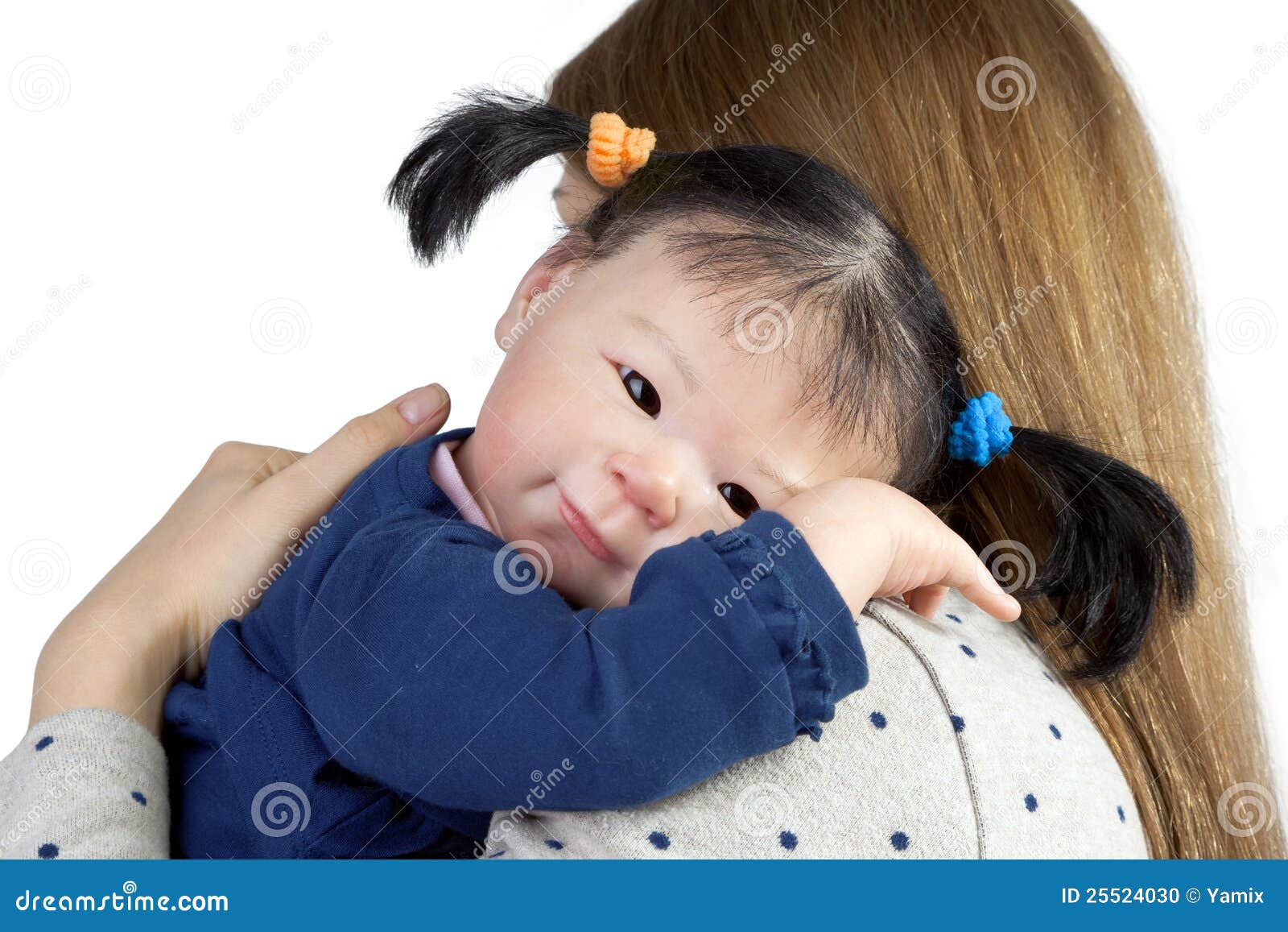 Adorable Asian Baby Stock Photo Image Of Holding Doll