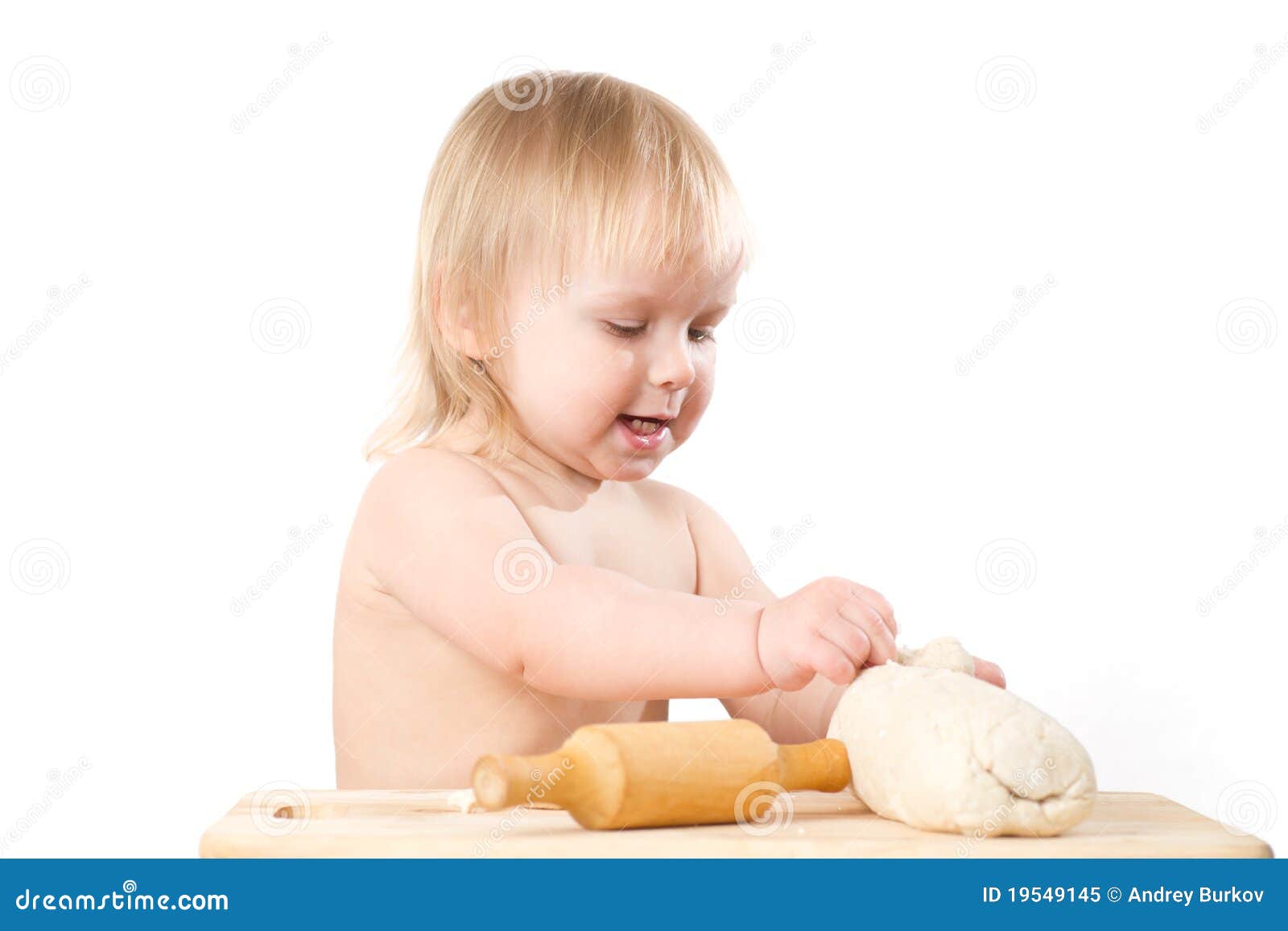 Adorable baby baking bread stock image. Image of cooking 19549145