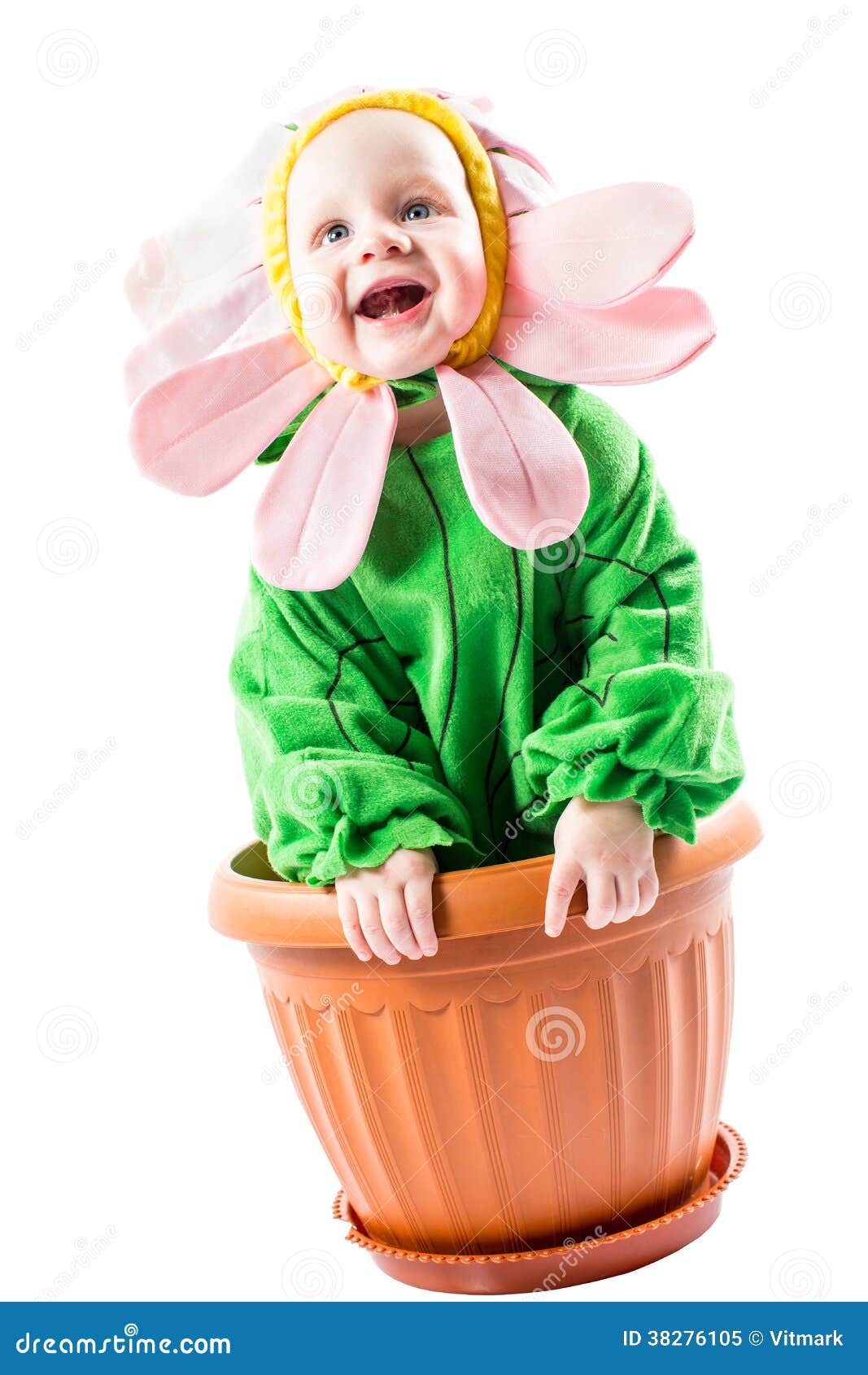 Adorable Baby Boy Dressed in Flower Costume Stock Image Image of