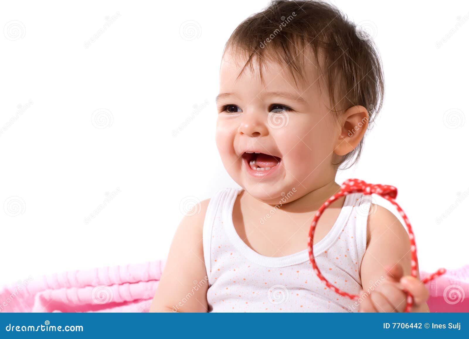 Adorable Baby Girl Laughing Stock Photo Image of child, lovely 7706442