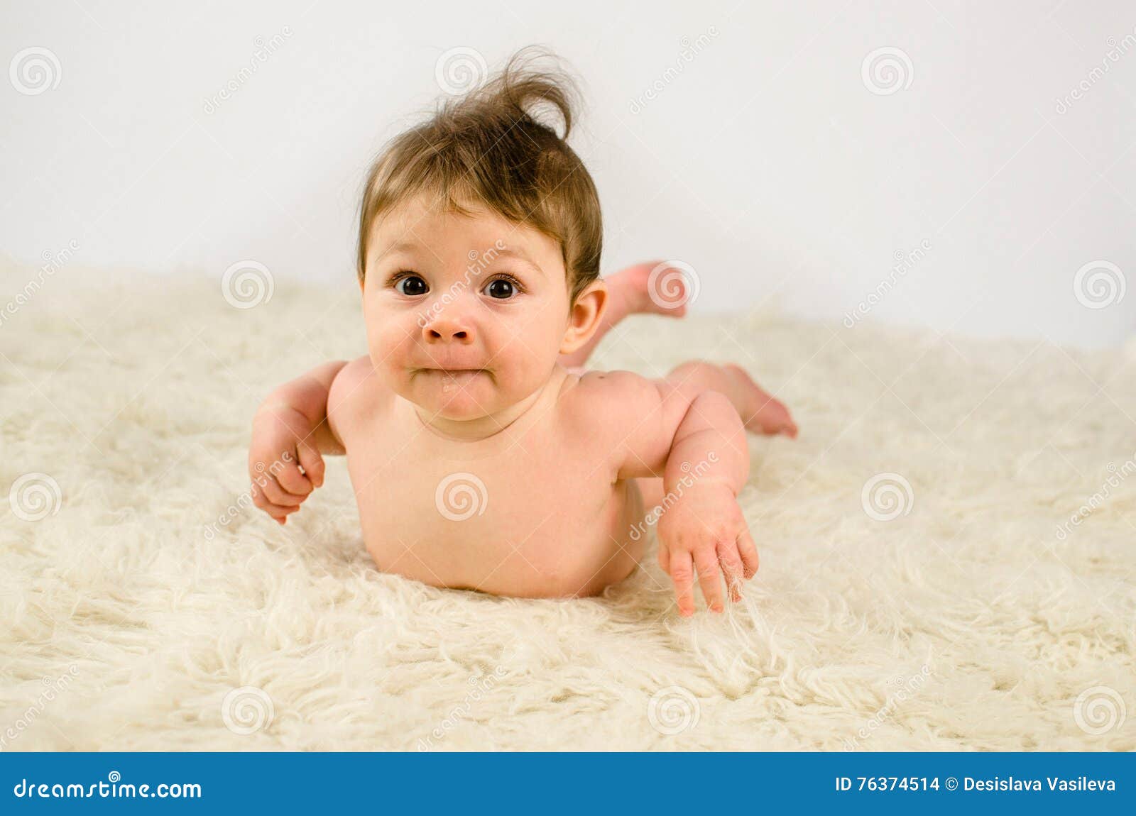 1300px x 951px - Adorable baby girl naked stock photo. Image of white - 76374514