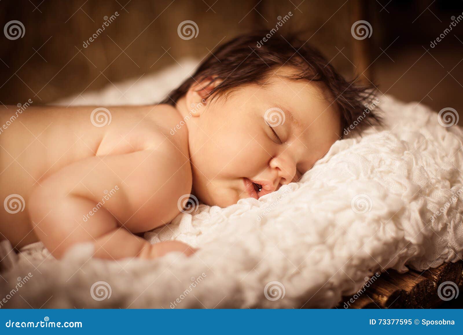 Adorable Baby Sleeping on Stomach. Studio Shot. Stock Image Image of