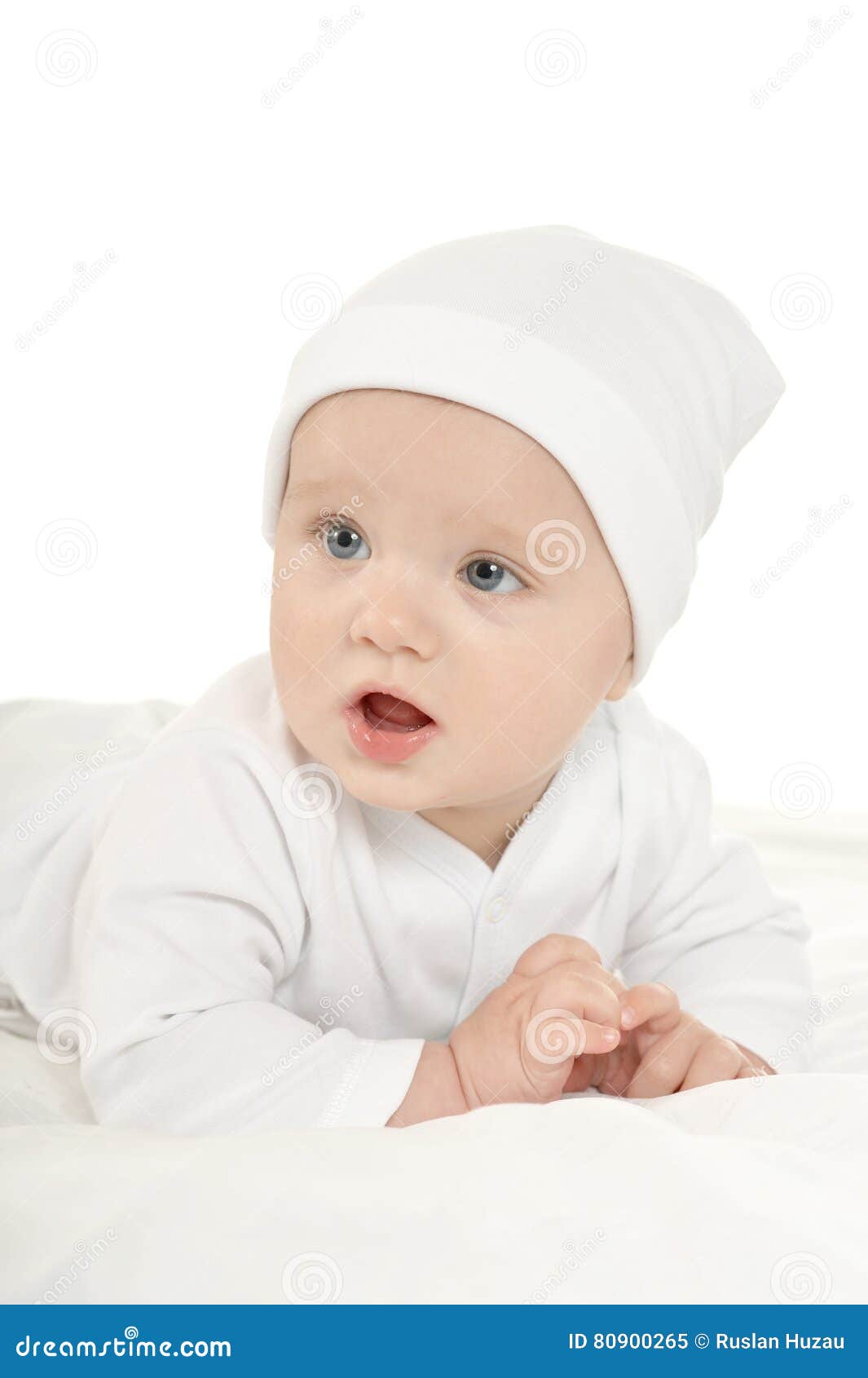 Adorable Baby on White Background Stock Image Image of lifestyle