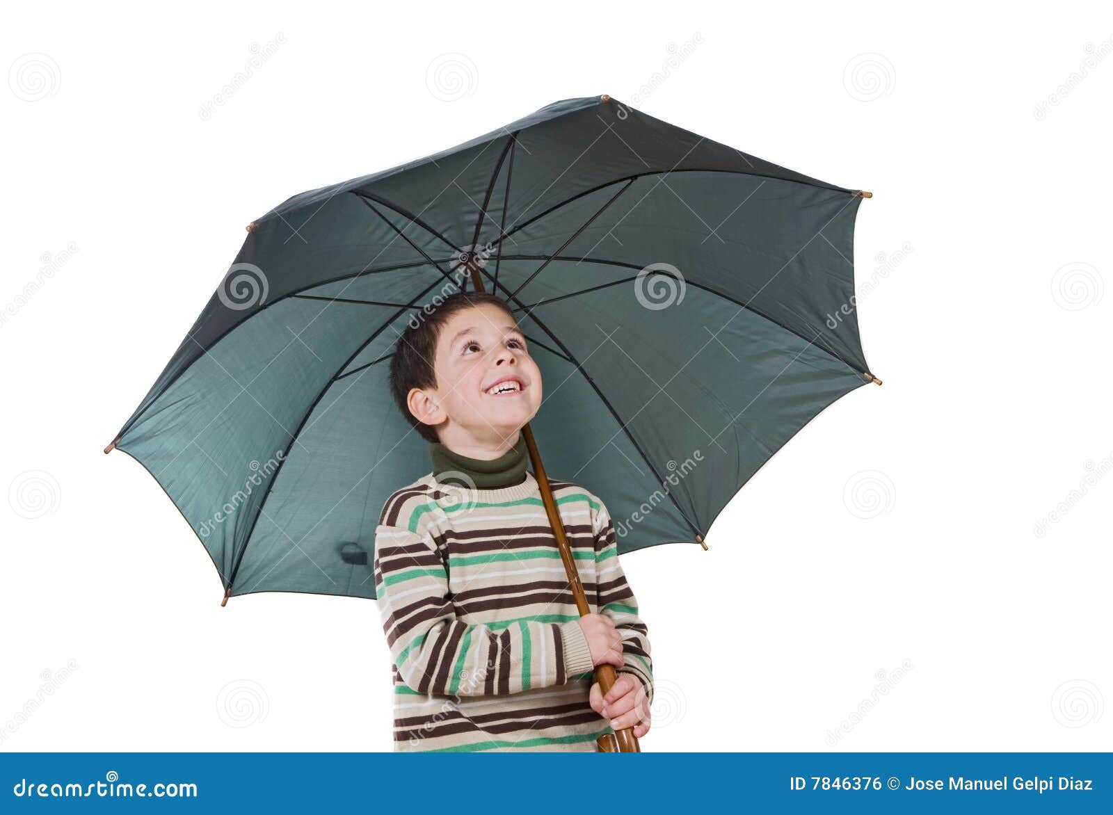 Adorable Boy with Open Umbrellas Stock Photo Image of child, happy