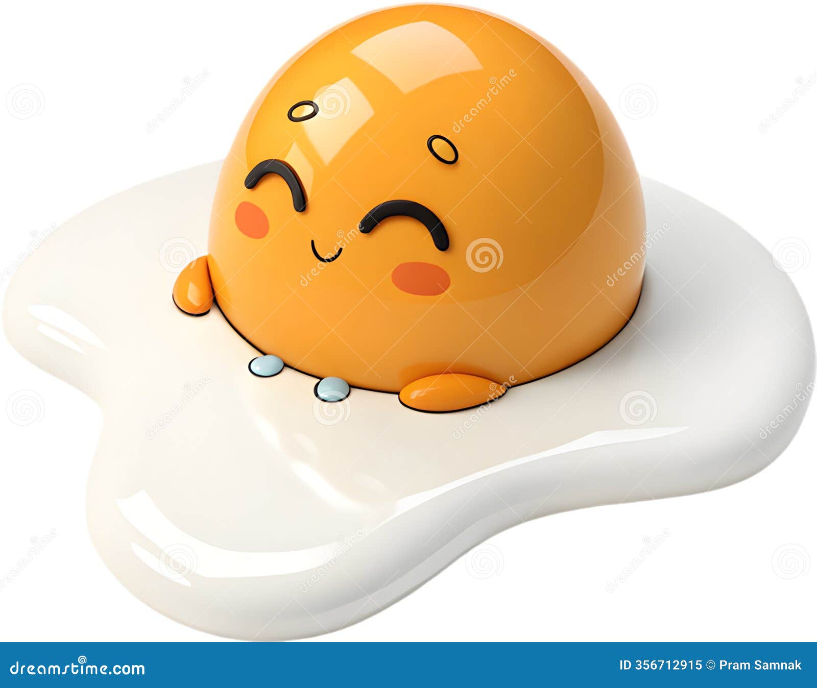 cute cartoon egg character with playful expression clipart.