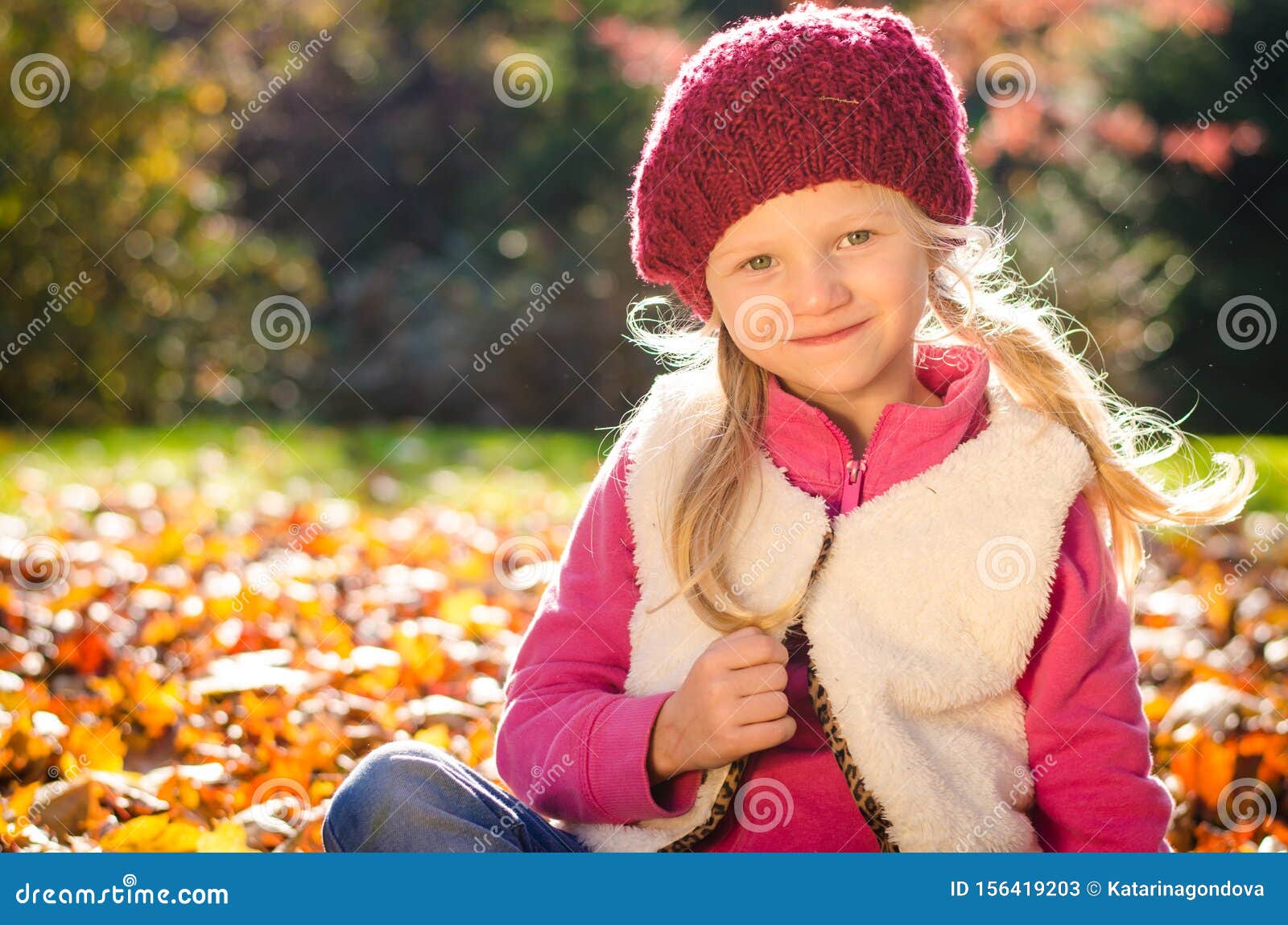 Adorable Child Having Fun in Afternoon Golden Hour Time Stock Image ...