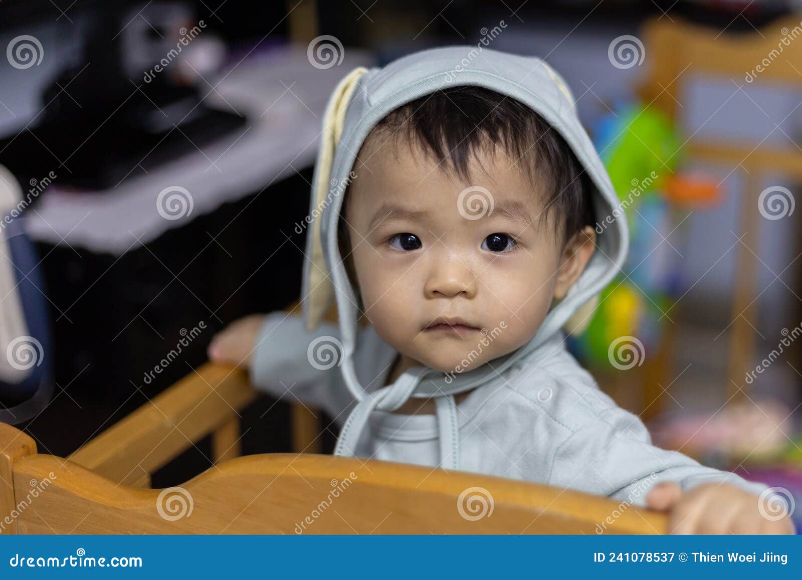 Adorable and Happy Chinese Baby Boy Child Relaxing in Bed Stock Image ...