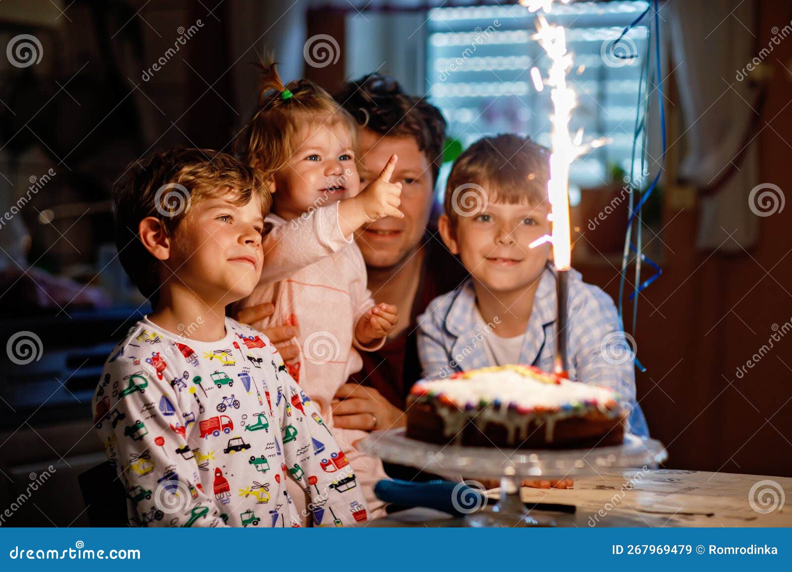 Adorable Happy Little Kid Boy Celebrating His Birthday. Child ...