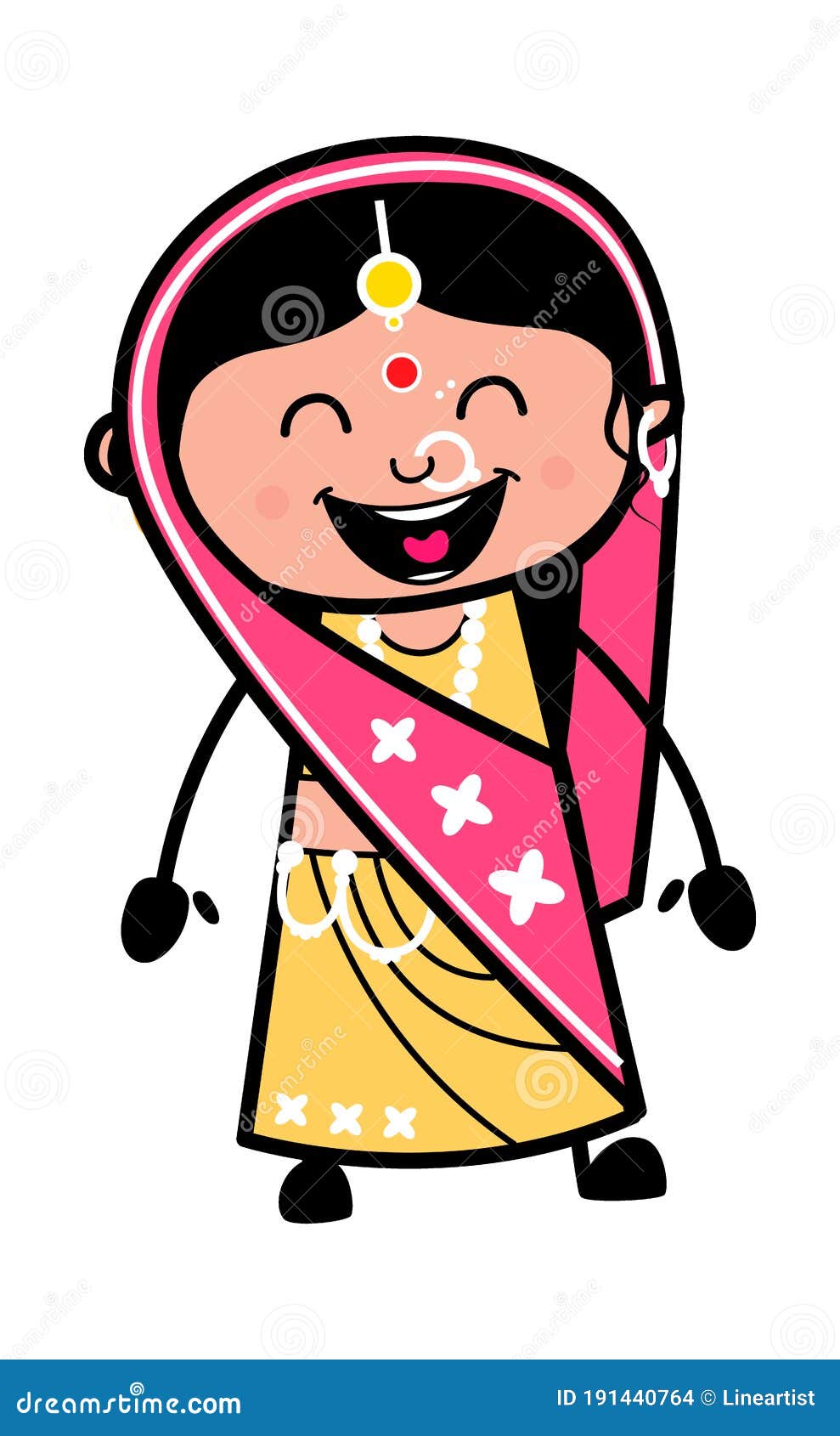 Adorable Indian Woman Cartoon Stock Illustration - Illustration of bride,  joyful: 191440764