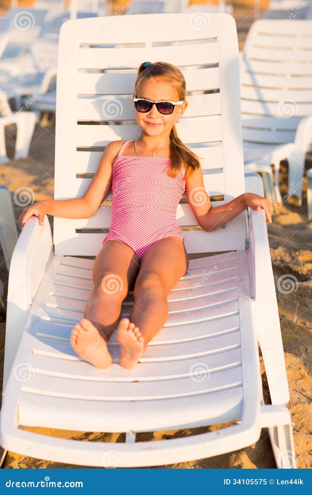 Adorable Kid Sunbathing on a Beach Stock Image Image of beach, child