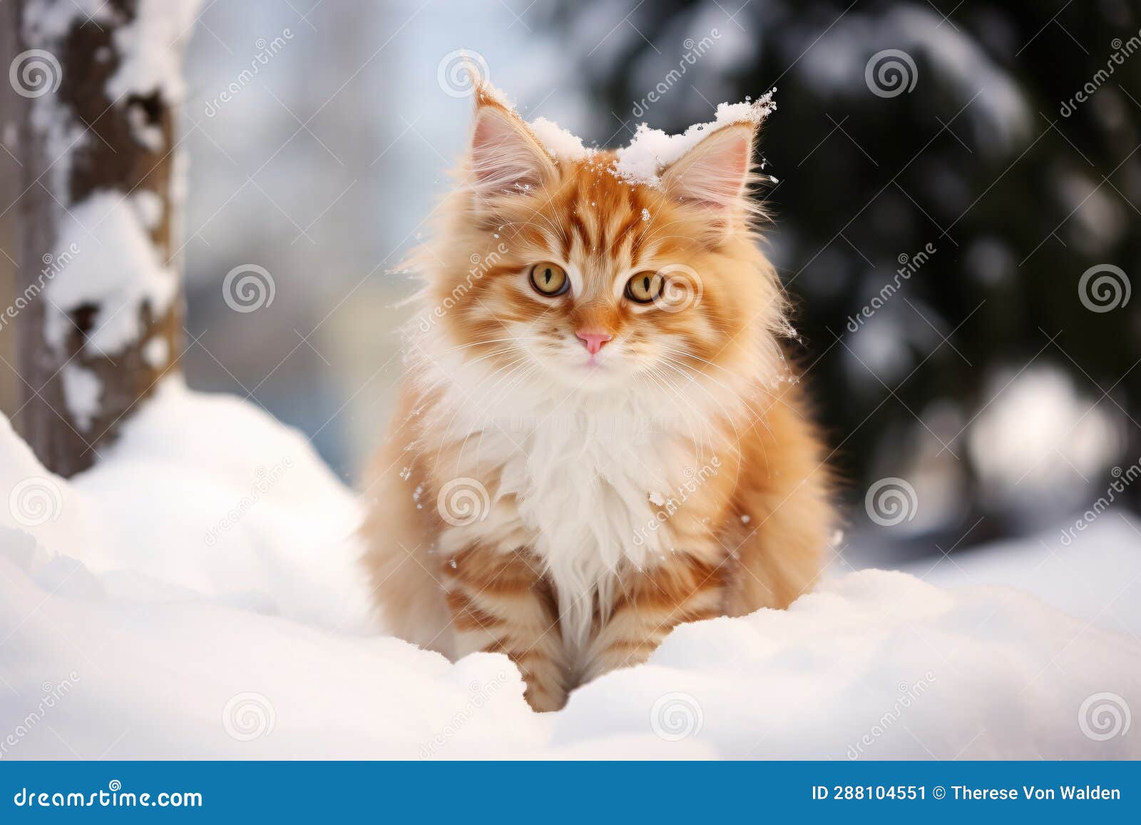 Adorable Kitten in the Snow Stock Illustration Illustration of kitty