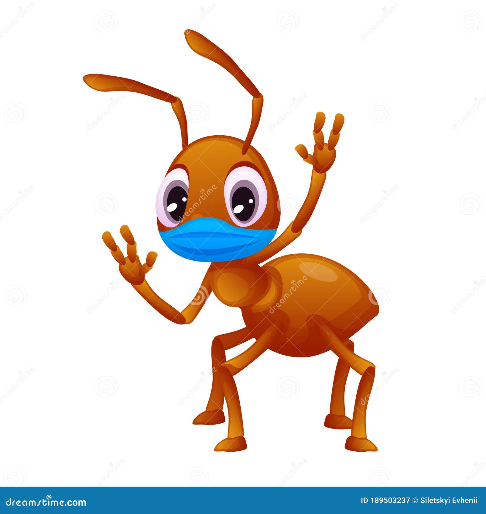 Adorable Little Ant in a Face Mask is Waving Its Hand, Cartoon Style  Coronavirus Stock Vector - Illustration of pandemic, nature: 189503237