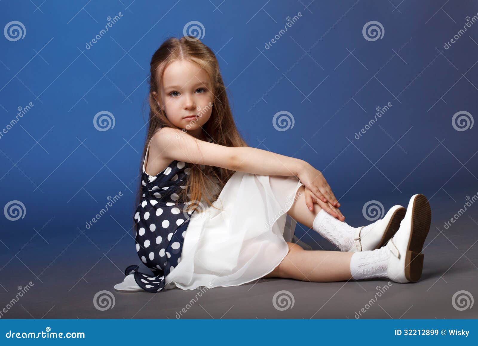 Adorable Little Blonde Posing in Smart Dress Stock Image - Image of ...