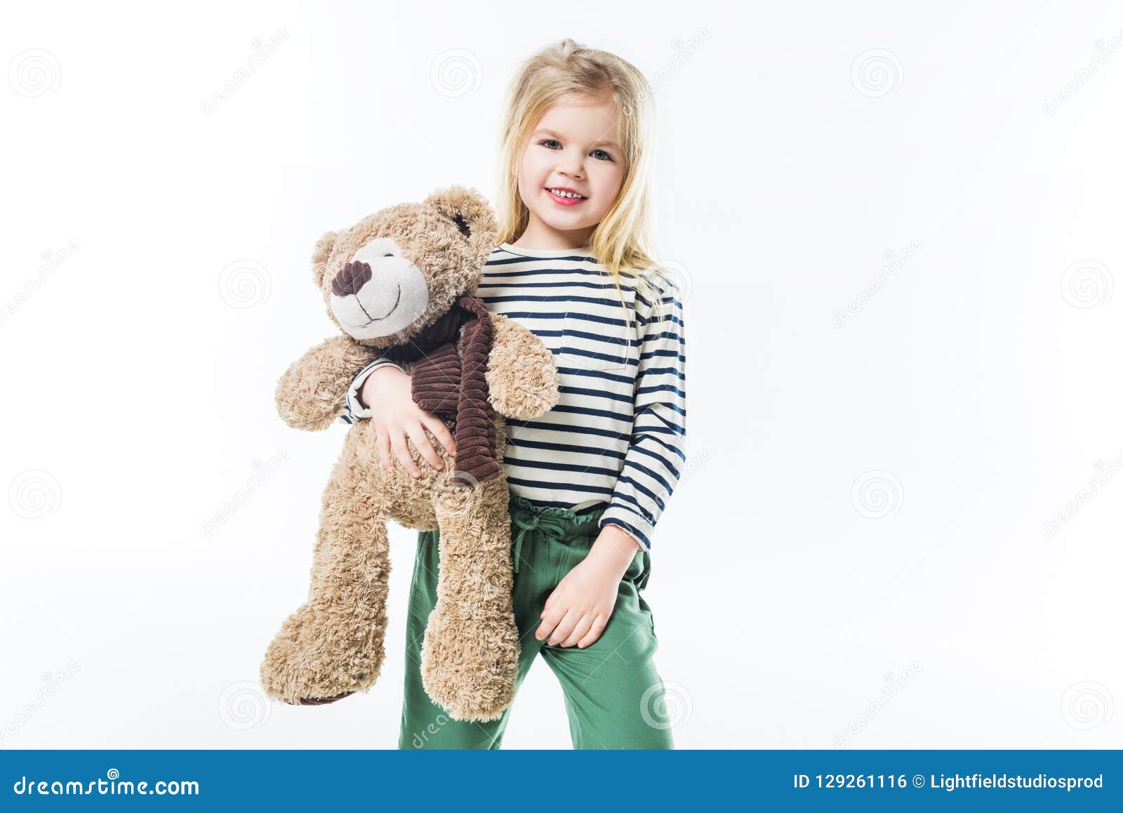 Adorable Little Child with Teddy Bear Stock Photo - Image of stylish ...