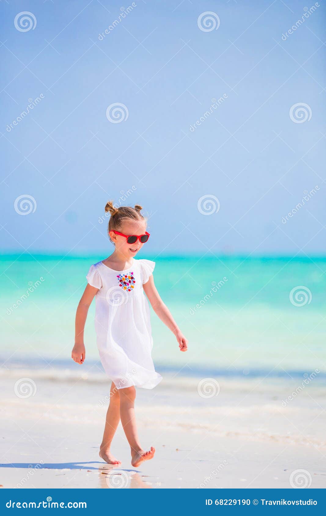 Adorable Little Girl at Beach during Summer Vacation Stock Photo ...