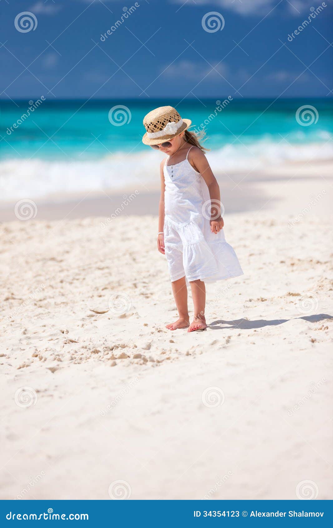 Adorable Little Girl at Beach Stock Image - Image of happiness ...