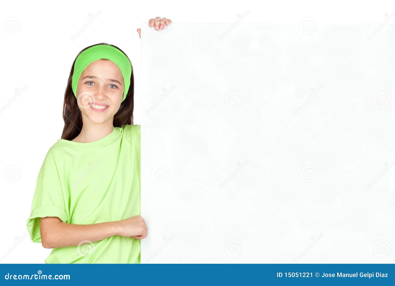Adorable Little Girl with a Blank Poster Stock Image Image of adorable, look 15051221
