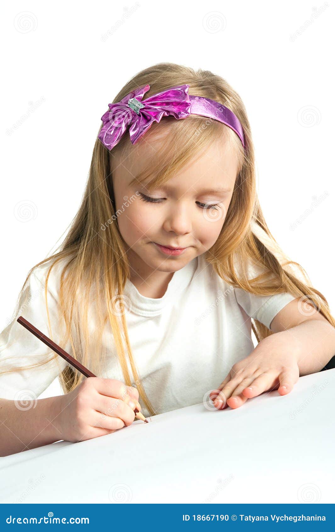 Adorable Little Girl Drawing Artwork Stock Photo Image of creative