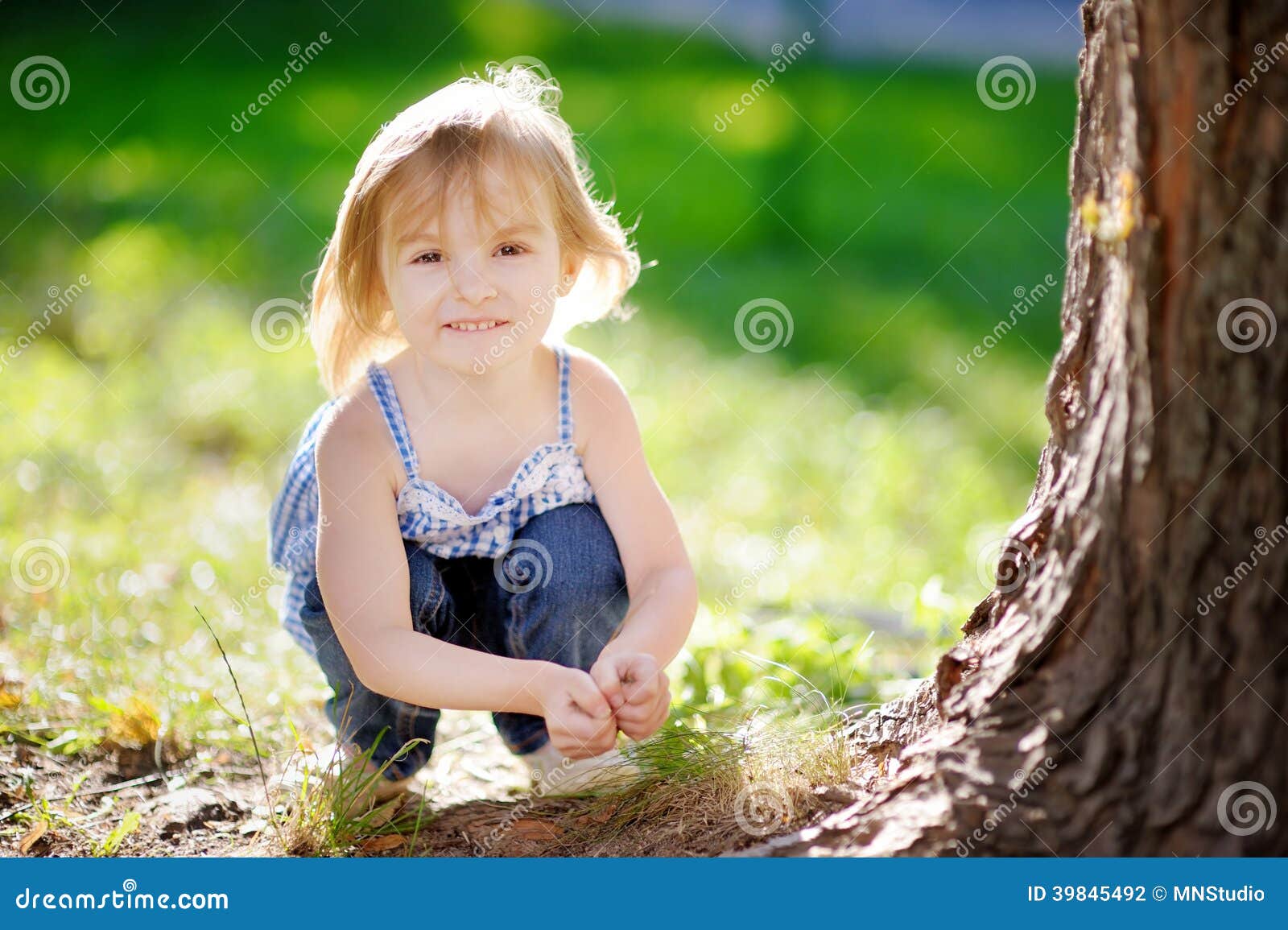 Adorable Little Girl Outdoors Stock Photo - Image of autumn, bright ...