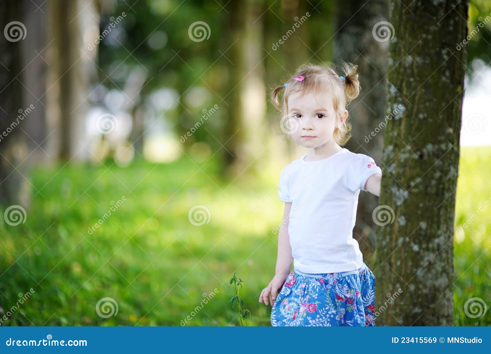 Adorable Little Girl Portrait Outdoors Stock Image - Image of hair ...