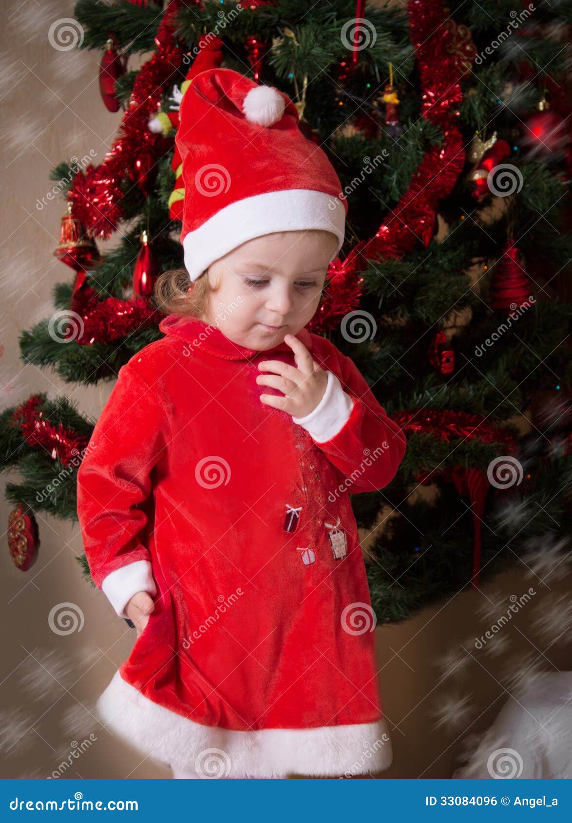 Adorable Little Girl Putting Wishes Stock Photo - Image of child, snow ...