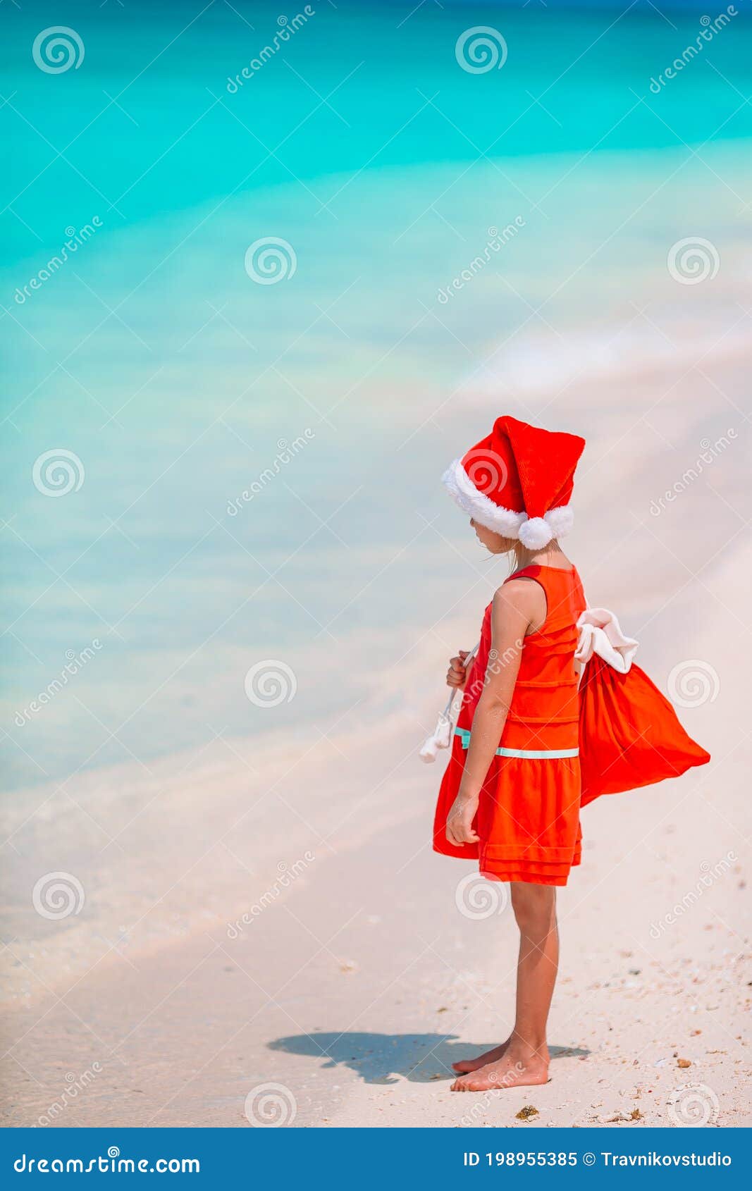Kid on the Beach in Christmas Vacation Stock Image Image of shore