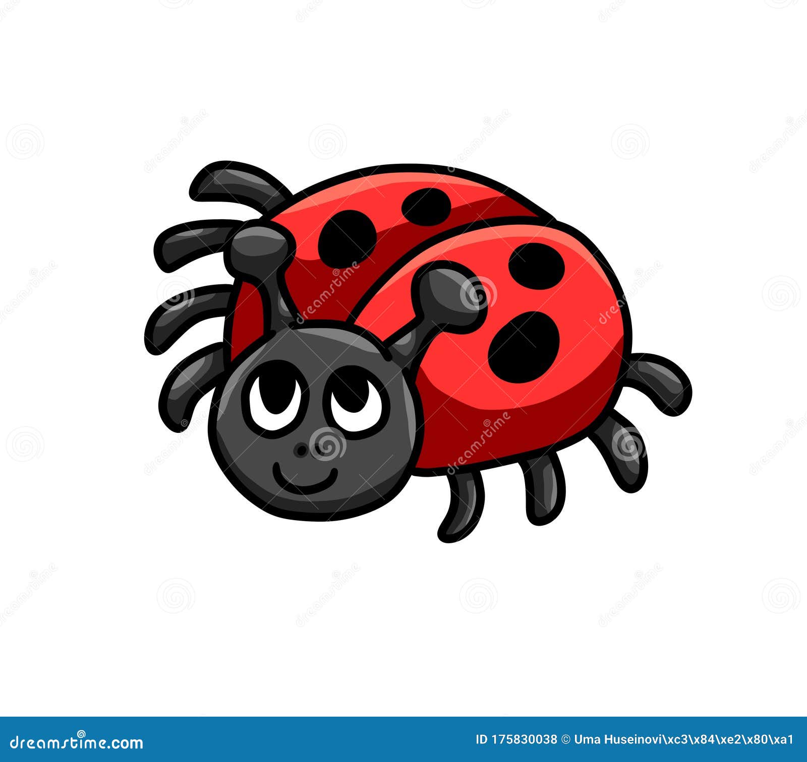 A Happy Adorable Little Ladybug Stock Illustration - Illustration of
